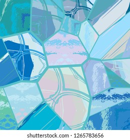 Abstract collage asymmetric pattern. Digital freehand art, grunge texture. Vector patchwork quilt background. Decorative elements, brush strokes ornament for flyer, poster, cover, textile fabric print