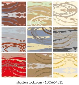 Abstract collage asymmetric pattern. Digital freehand art, grunge texture. Vector patchwork quilt background. Decorative elements, brush strokes ornament for flyer, poster, cover, textile fabric print