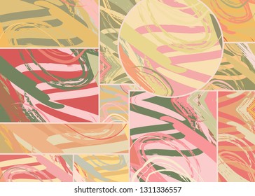 Abstract collage asymmetric pattern. Digital freehand art, grunge texture. Vector patchwork quilt background. Decorative elements, brush strokes ornament for flyer, poster, cover, textile fabric print