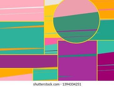 Abstract collage asymmetric pattern. Digital freehand art, grunge texture. Vector patchwork quilt background. Decorative elements, brush strokes ornament for flyer, poster, cover, textile fabric print