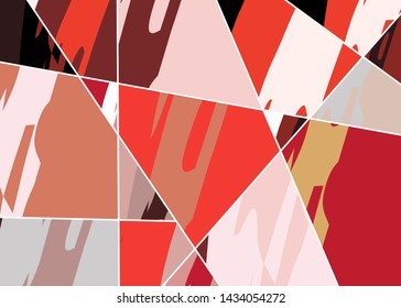 Abstractas patrón asimétrico de collage. Arte digital a mano alzada, textura grunge. Fondo de edredón de retazos de Vector. Elementos decorativos, pinceladas ornamento para volante, cartel, cubierta, impresión de tela textil