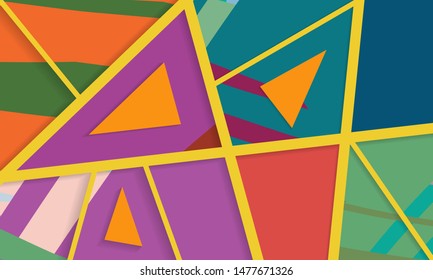 Abstract collage asymmetric pattern. Digital freehand art, grunge texture. Vector patchwork quilt background. Decorative elements, brush strokes ornament for flyer, poster, cover, textile fabric print