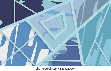 Abstract collage asymmetric pattern. Digital freehand art, grunge texture. Vector patchwork quilt background. Decorative elements, brush strokes ornament for flyer, poster, cover, textile fabric print