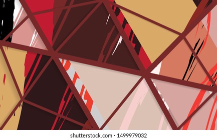 Abstract collage asymmetric pattern. Digital freehand art, grunge texture. Vector patchwork quilt background. Decorative elements, brush strokes ornament for flyer, poster, cover, textile fabric print