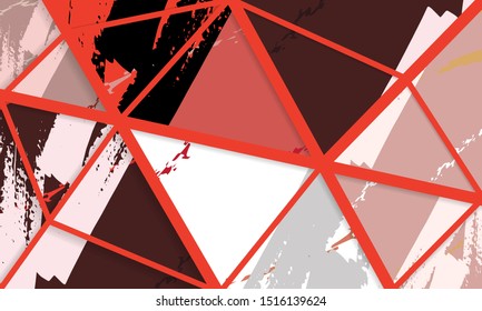Abstract collage asymmetric pattern. Digital freehand art, grunge texture. Vector patchwork quilt background. Decorative elements, brush strokes ornament for flyer, poster, cover, textile fabric print