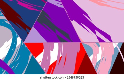 Abstract collage asymmetric pattern. Digital freehand art, grunge texture. Vector patchwork quilt background. Decorative elements, brush strokes ornament for flyer, poster, cover, textile fabric print