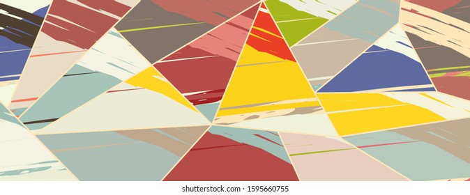 Abstract collage asymmetric pattern. Digital freehand art, grunge texture. Vector patchwork quilt background. Decorative elements, brush strokes ornament for flyer, poster, cover, textile fabric print