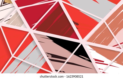 Abstract collage asymmetric pattern. Digital freehand art, grunge texture. Vector patchwork quilt background. Decorative elements, brush strokes ornament for flyer, poster, cover, textile fabric print