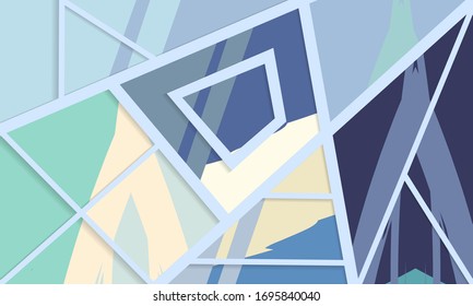 Abstract collage asymmetric pattern. Digital freehand art, grunge texture. Vector patchwork quilt background. Decorative elements, brush strokes ornament for flyer, poster, cover, textile fabric print