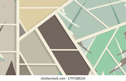 Abstract collage asymmetric pattern. Digital freehand art, grunge texture. Vector patchwork quilt background. Decorative elements, brush strokes ornament for flyer, poster, cover, textile fabric print