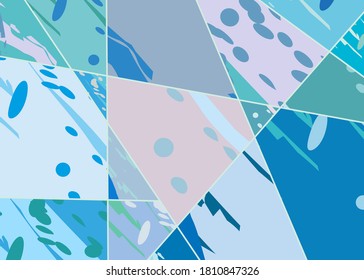 Patrón asimétrico abstracto del collage. Arte de mano alzada digital, textura gruesa. Fondo del tejido del parchwork del vector. Elementos decorativos, adornos de pinceladas de pincel para volante, afiche, cubierta, estampado de tela textil