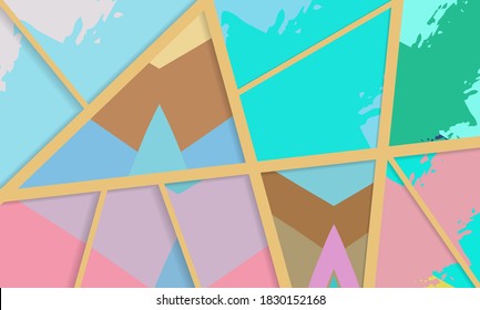 Patrón asimétrico abstracto del collage. Arte de mano alzada digital, textura gruesa. Fondo del tejido del parchwork del vector. Elementos decorativos, adornos de pinceladas de pincel para volante, afiche, cubierta, estampado de tela textil
