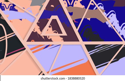 Patrón asimétrico abstracto del collage. Arte de mano alzada digital, textura gruesa. Fondo del tejido del parchwork del vector. Elementos decorativos, adornos de pinceladas de pincel para volante, afiche, cubierta, estampado de tela textil