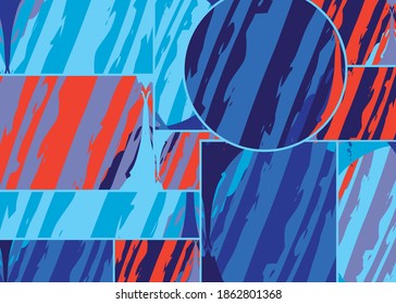 Patrón asimétrico abstracto del collage. Arte de mano alzada digital, textura gruesa. Fondo del tejido del parchwork del vector. Elementos decorativos, adornos de pinceladas de pincel para volante, afiche, cubierta, estampado de tela textil