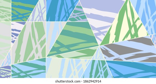 Abstract collage asymmetric pattern. Digital freehand art, grunge texture. Vector patchwork quilt background. Decorative elements, brush strokes ornament for flyer, poster, cover, textile fabric print