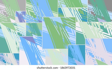 Patrón asimétrico abstracto del collage. Arte de mano alzada digital, textura gruesa. Fondo del tejido del parchwork del vector. Elementos decorativos, adornos de pinceladas de pincel para volante, afiche, cubierta, estampado de tela textil