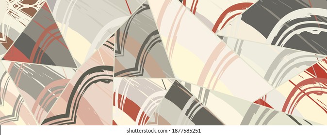 Patrón asimétrico abstracto del collage. Arte de mano alzada digital, textura gruesa. Fondo del tejido del parchwork del vector. Elementos decorativos, adornos de pinceladas de pincel para volante, afiche, cubierta, estampado de tela textil