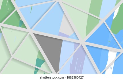 Abstract collage asymmetric pattern. Digital freehand art, grunge texture. Vector patchwork quilt background. Decorative elements, brush strokes ornament for flyer, poster, cover, textile fabric print