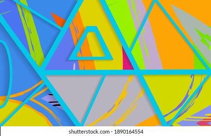 Patrón asimétrico abstracto del collage. Arte de mano alzada digital, textura gruesa. Fondo del tejido del parchwork del vector. Elementos decorativos, adornos de pinceladas de pincel para volante, afiche, cubierta, estampado de tela textil