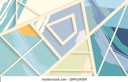 Patrón asimétrico abstracto del collage. Arte de mano alzada digital, textura gruesa. Fondo del tejido del parchwork del vector. Elementos decorativos, adornos de pinceladas de pincel para volante, afiche, cubierta, estampado de tela textil