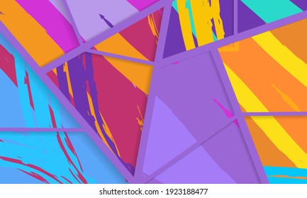 Patrón asimétrico abstracto del collage. Arte de mano alzada digital, textura gruesa. Fondo del tejido del parchwork del vector. Elementos decorativos, adornos de pinceladas de pincel para volante, afiche, cubierta, estampado de tela textil