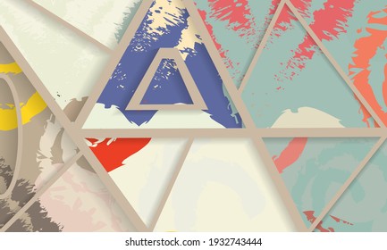 Patrón asimétrico abstracto del collage. Arte de mano alzada digital, textura gruesa. Fondo del tejido del parchwork del vector. Elementos decorativos, adornos de pinceladas de pincel para volante, afiche, cubierta, estampado de tela textil