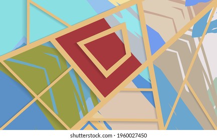 Abstract collage asymmetric pattern. Digital freehand art, grunge texture. Vector patchwork quilt background. Decorative elements, brush strokes ornament for flyer, poster, cover, textile fabric print