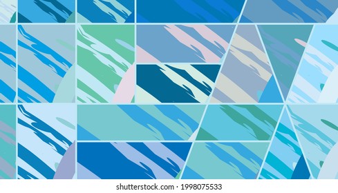 Abstract collage asymmetric pattern. Digital freehand art, grunge texture. Vector patchwork quilt background. Decorative elements, brush strokes ornament for flyer, poster, cover, textile fabric print
