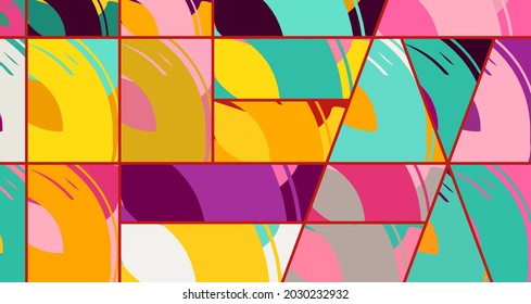 Patrón asimétrico abstracto del collage. Arte de mano alzada digital, textura gruesa. Fondo del tejido del parchwork del vector. Elementos decorativos, adornos de pinceladas de pincel para volante, afiche, cubierta, estampado de tela textil