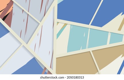 Abstract collage asymmetric pattern. Digital freehand art, grunge texture. Vector patchwork quilt background. Decorative elements, brush strokes ornament for flyer, poster, cover, textile fabric print