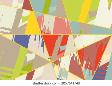 Patrón asimétrico abstracto del collage. Arte de mano alzada digital, textura gruesa. Fondo del tejido del parchwork del vector. Elementos decorativos, adornos de pinceladas de pincel para volante, afiche, cubierta, estampado de tela textil