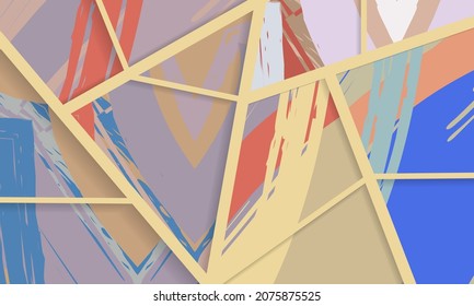 Patrón asimétrico abstracto del collage. Arte de mano alzada digital, textura gruesa. Fondo del tejido del parchwork del vector. Elementos decorativos, adornos de pinceladas de pincel para volante, afiche, cubierta, estampado de tela textil