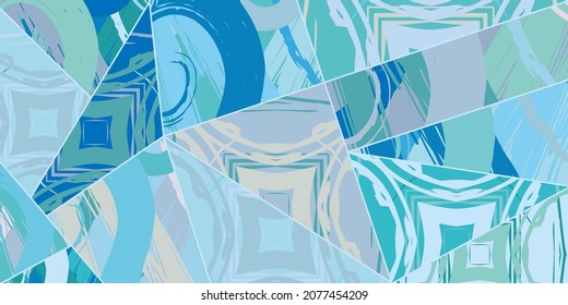Patrón asimétrico abstracto del collage. Arte de mano alzada digital, textura gruesa. Fondo del tejido del parchwork del vector. Elementos decorativos, adornos de pinceladas de pincel para volante, afiche, cubierta, estampado de tela textil