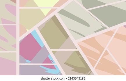Patrón asimétrico abstracto del collage. Arte de mano alzada digital, textura gruesa. Fondo del tejido del parchwork del vector. Elementos decorativos, adornos de pinceladas de pincel para volante, afiche, cubierta, estampado de tela textil