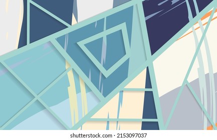Patrón asimétrico abstracto del collage. Arte de mano alzada digital, textura gruesa. Fondo del tejido del parchwork del vector. Elementos decorativos, adornos de pinceladas de pincel para volante, afiche, cubierta, estampado de tela textil