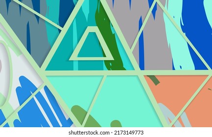 Abstract collage asymmetric pattern. Digital freehand art, grunge texture. Vector patchwork quilt background. Decorative elements, brush strokes ornament for flyer, poster, cover, textile fabric print
