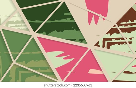 Patrón asimétrico abstracto del collage. Arte de mano alzada digital, textura gruesa. Fondo del tejido del parchwork del vector. Elementos decorativos, adornos de pinceladas de pincel para volante, afiche, cubierta, estampado de tela textil