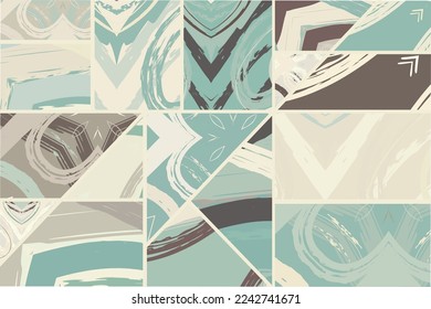 Patrón asimétrico abstracto del collage. Arte de mano alzada digital, textura gruesa. Fondo del tejido del parchwork del vector. Elementos decorativos, adornos de pinceladas de pincel para volante, afiche, cubierta, estampado de tela textil
