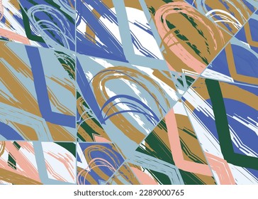 Patrón asimétrico abstracto del collage. Arte de mano alzada digital, textura gruesa. Fondo del tejido del parchwork del vector. Elementos decorativos, adornos de pinceladas de pincel para volante, afiche, cubierta, estampado de tela textil