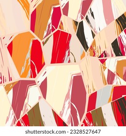 Abstract collage asymmetric pattern. Digital freehand art, grunge texture. Vector patchwork quilt background. Decorative elements, brush strokes ornament for flyer, poster, cover, textile fabric print