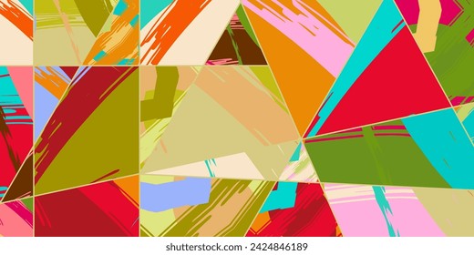 Patrón asimétrico de collage abstracto. Arte digital a mano alzada, textura grunge. Vector patchwork fondo de tejido. Elementos decorativos, trazos de pincel adorno para flyer, póster, cubierta, impresión de tela textil