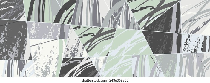 Patrón asimétrico de collage abstracto. Arte digital a mano alzada, textura grunge. Vector patchwork fondo de tejido. Elementos decorativos, trazos de pincel adorno para flyer, póster, cubierta, impresión de tela textil