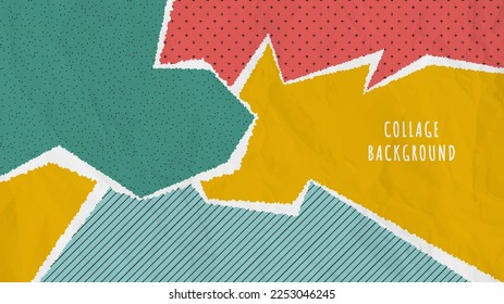 Abstract collage background with torn paper 