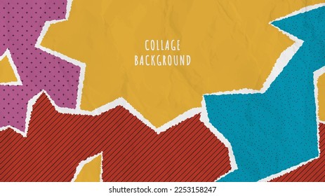 Abstract collage background with torn paper 