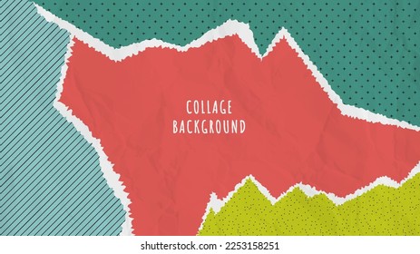 Abstrakter Collage-Hintergrund mit abgerundetem Papier 