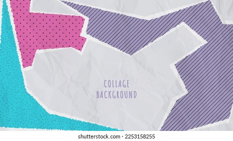 Abstract collage background with torn paper 