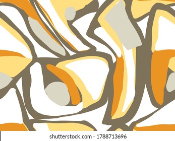 Abstract collage colorful seamless vector pattern in neutral palette