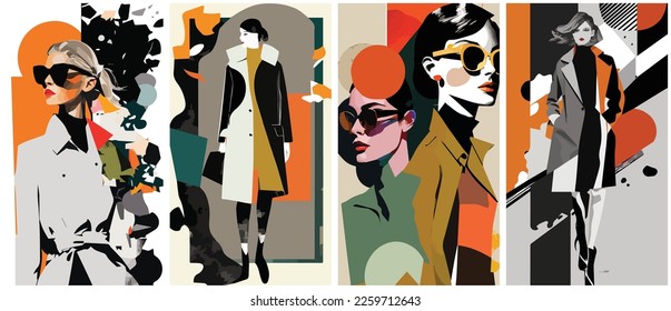 Abstract Collage of Female Fashion . Illustration Vector for Design Cover and Corporate - Shutterstock ID 2259712643