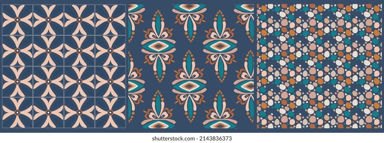  Patrón de colaje de colage floral sin soldadura, diseño de ilustración vectorial, ornamento floral vintage y patrón de puntos.