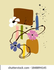 Abstract collage wall art poster Printable wall art. modern creative minimalist hand drawn illustrations for design covers, poster, postcards, brochures.
